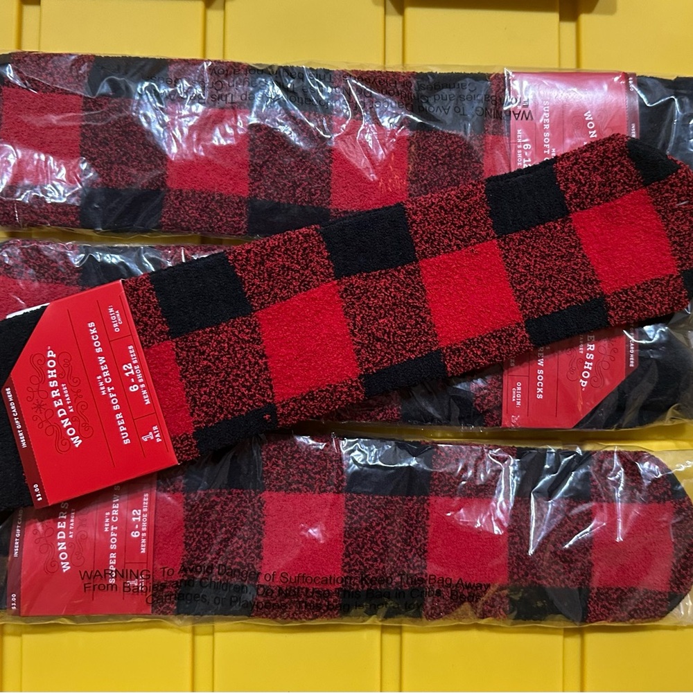 Wondershop Red and Black Checkered Socks